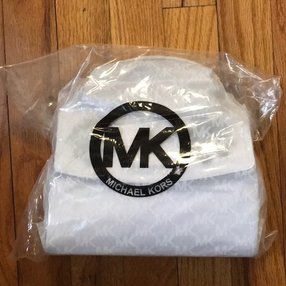 Michael Kors white mini crossbody shoulder top handle leather handbag bag purse - Picture 5 of 7